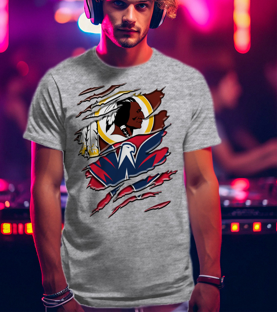 Washington Capitals And Washington Redskins Logo Mashup Rah 104 T-Shirt