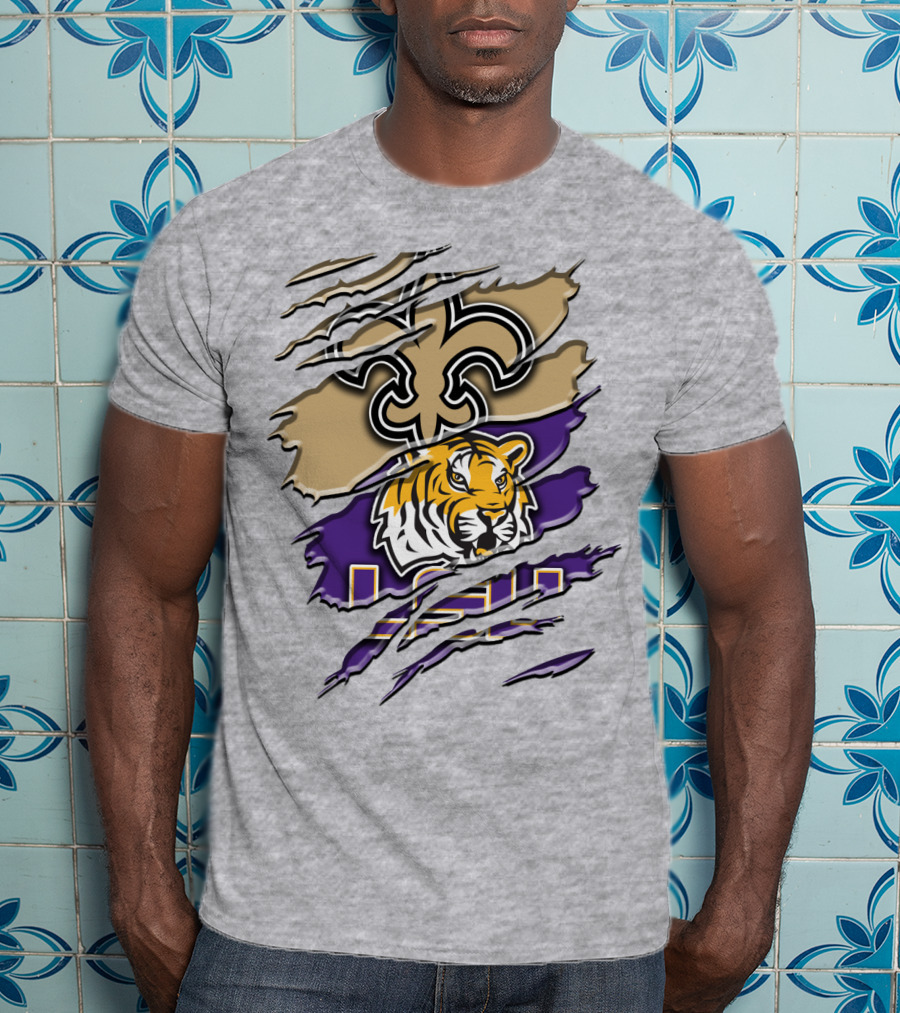 New Orleans Saints And Lsu Tigers Rah 107 T-Shirt