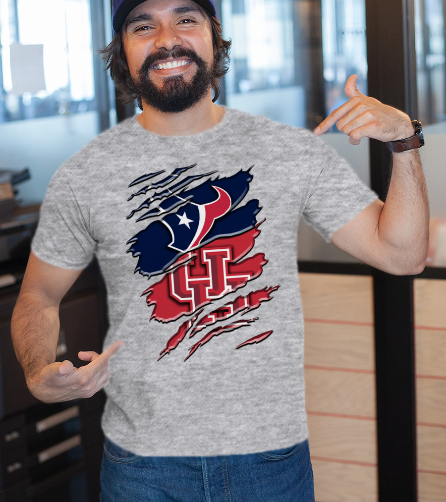 Houston Texans And University Of Houston Cougars Rah 117 T-Shirt