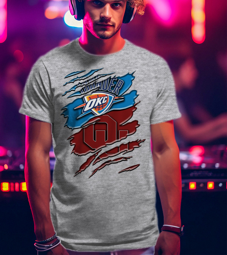 Okc Thunder Ou Logo Rah 126 T-Shirt