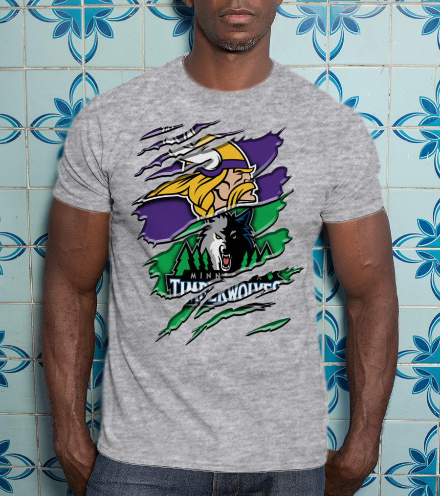 Minnesota Vikings Timberwolves Rah 134 Collaboration T-Shirt