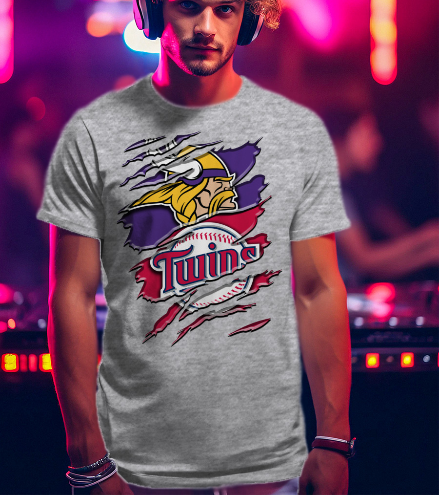 Minnesota Vikings Minnesota Twins Crossover Rah 135 T-Shirt