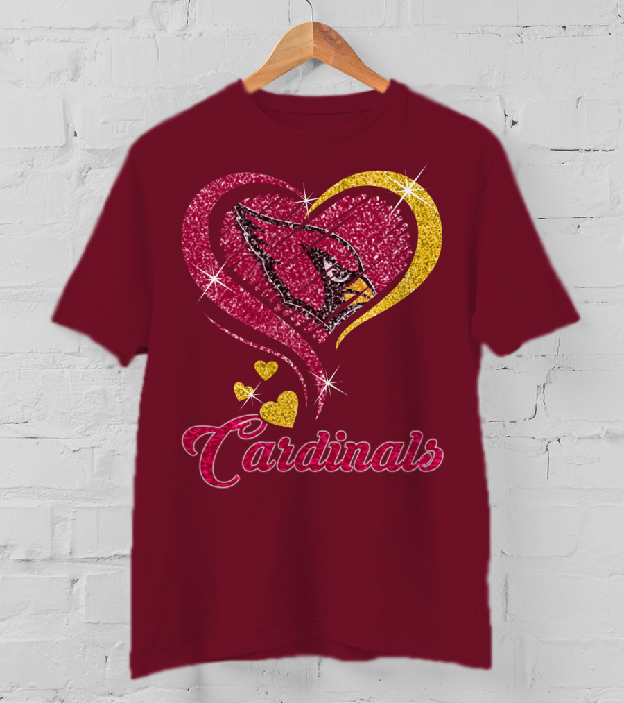 Cardinals Heart Glitter T-Shirt
