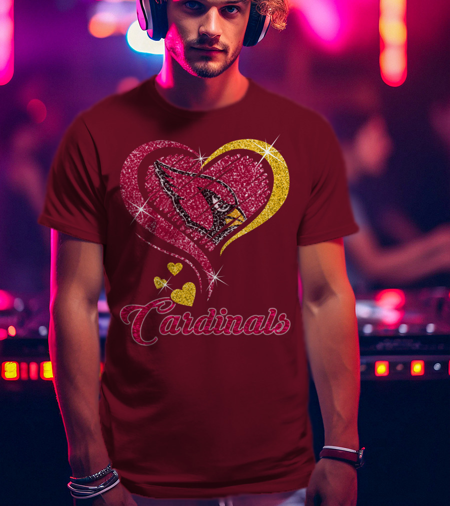 Cardinals Heart Glitter T-Shirt