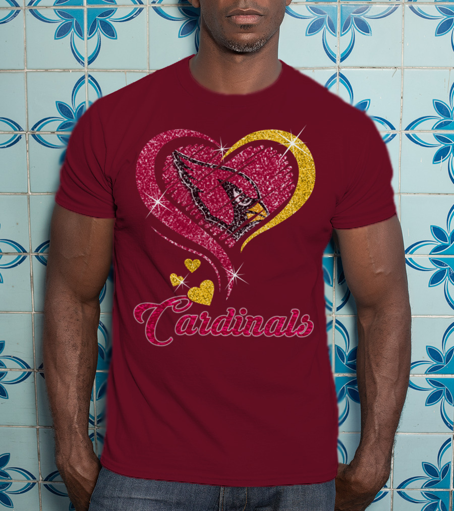 Cardinals Heart Glitter T-Shirt