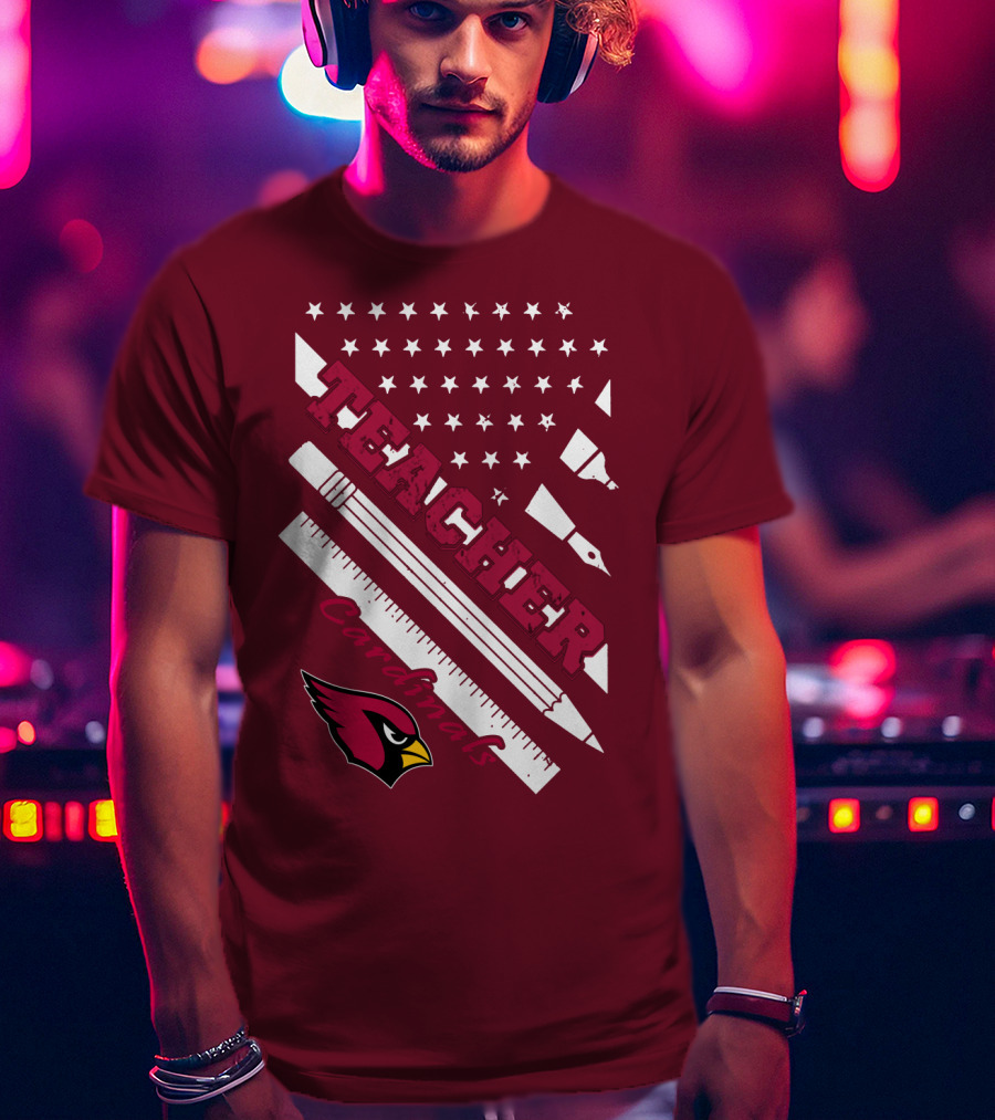 Arizona Cardinals Teacher Stars And Tools T-Shirt