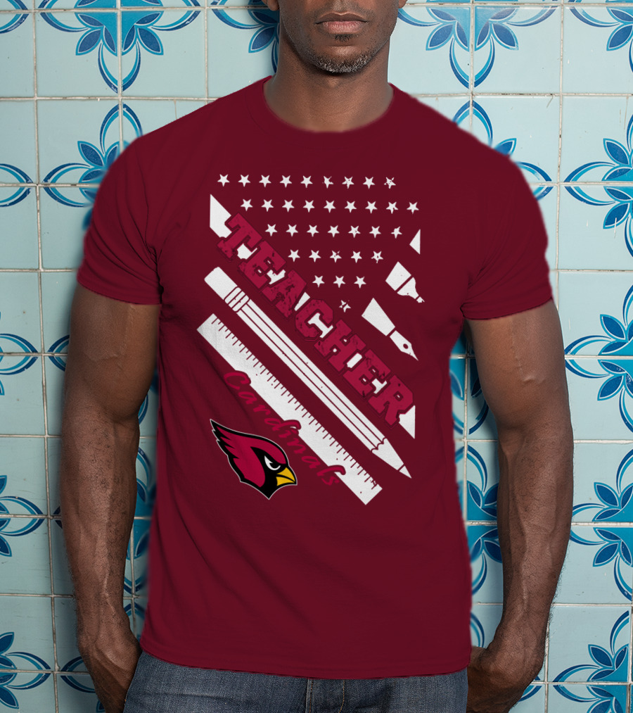 Arizona Cardinals Teacher Stars And Tools T-Shirt