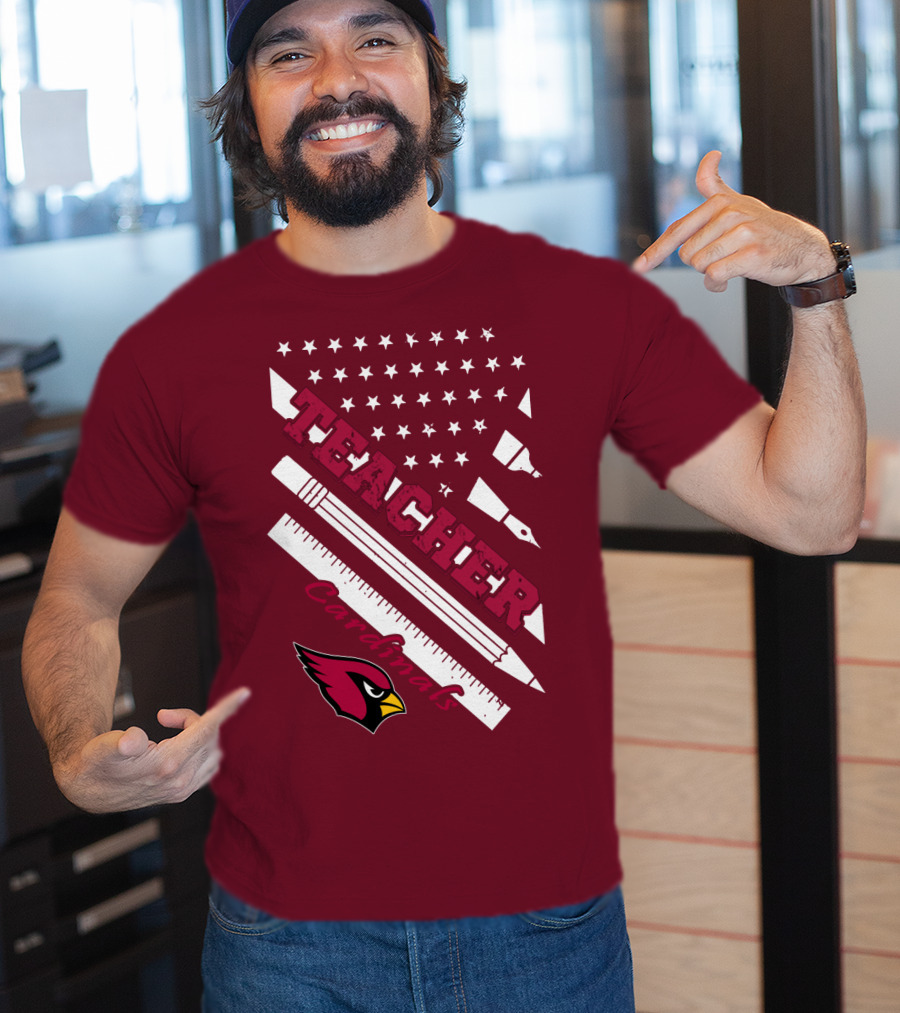 Arizona Cardinals Teacher Stars And Tools T-Shirt