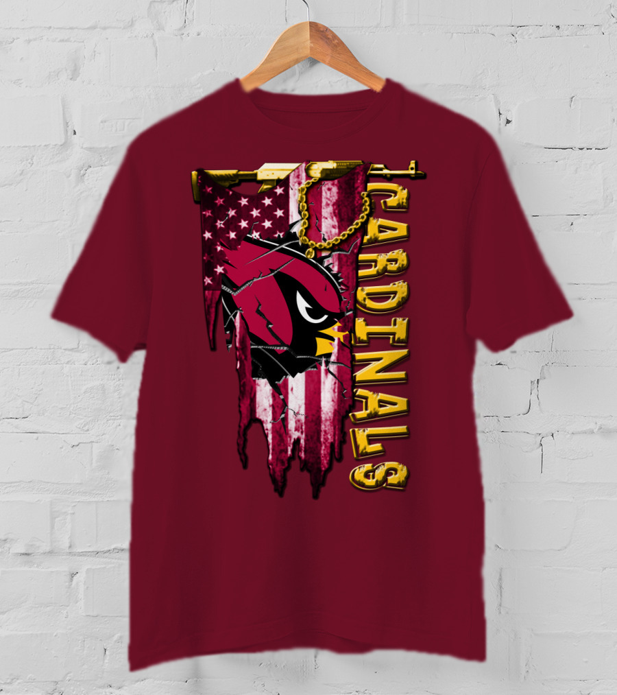 Cardinals Usa Flag And Chain T-Shirt