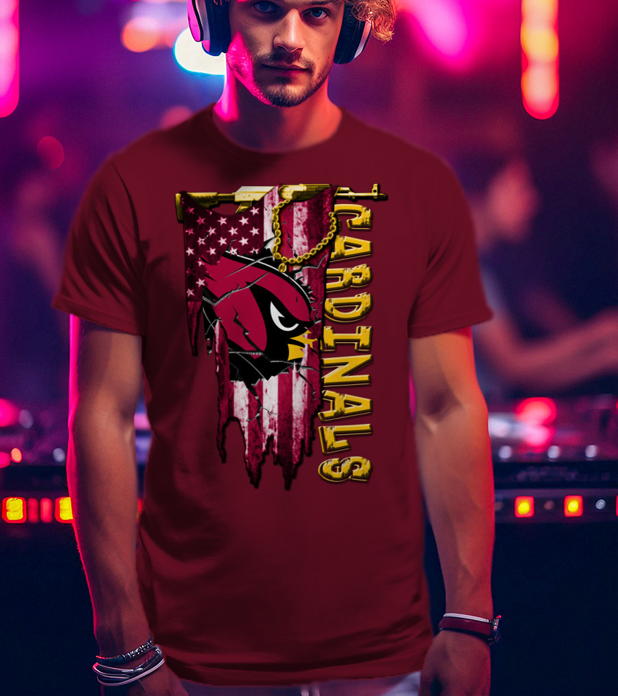 Cardinals Usa Flag And Chain T-Shirt