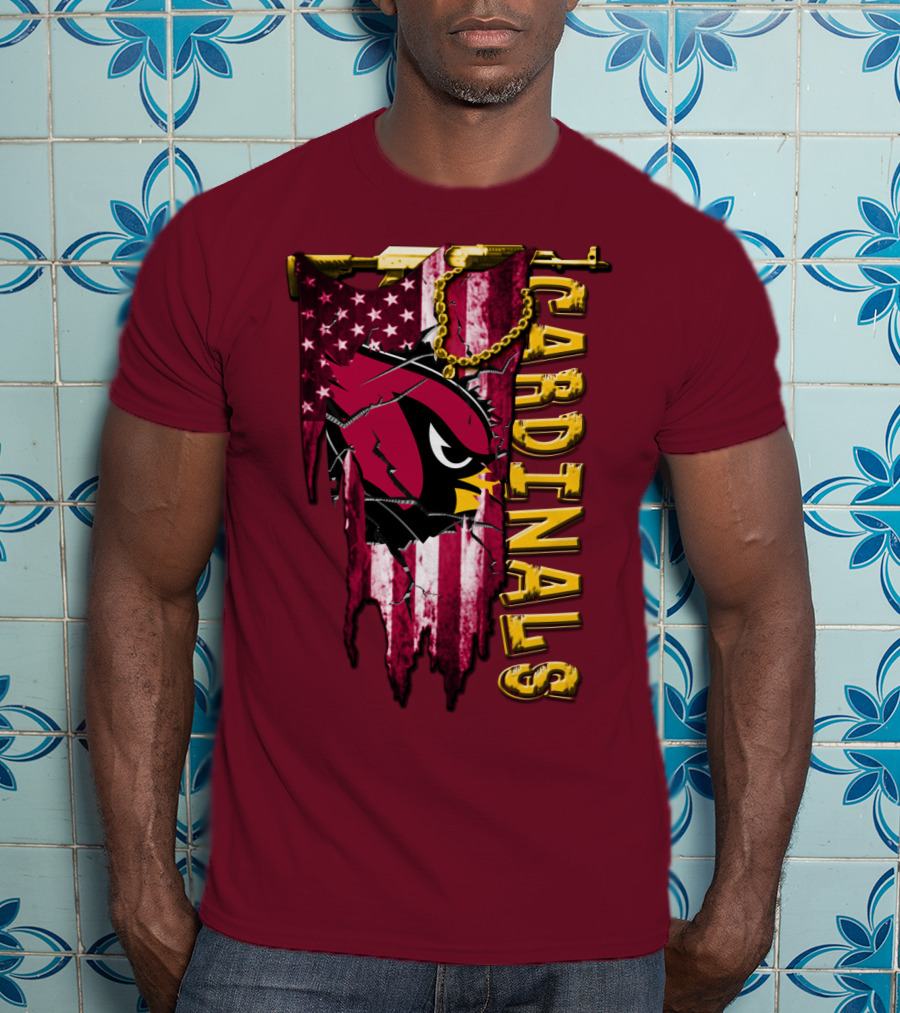 Cardinals Usa Flag And Chain T-Shirt