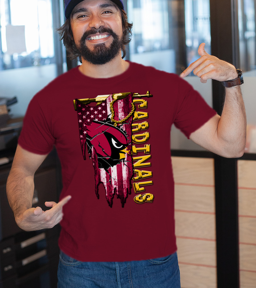 Cardinals Usa Flag And Chain T-Shirt