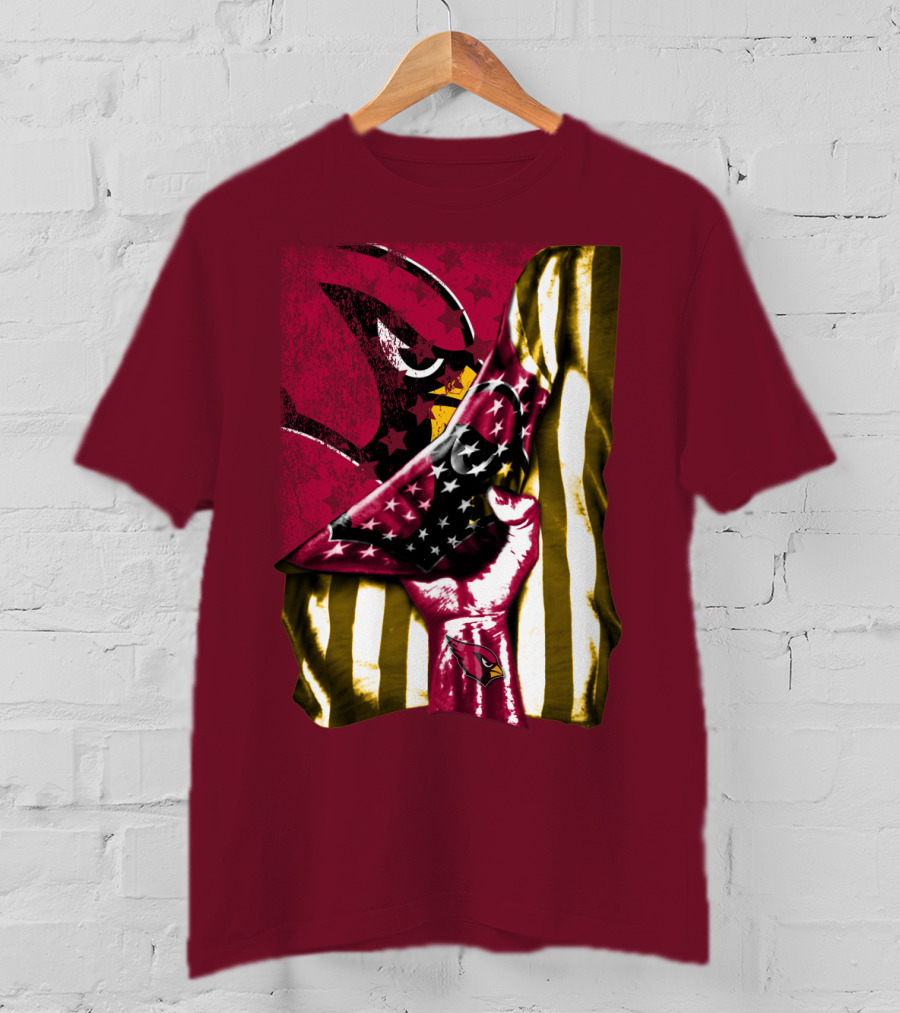 Arizona Cardinals Bold Patriotic Flag T-Shirt