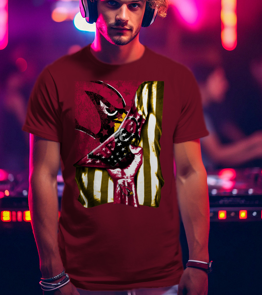 Arizona Cardinals Bold Patriotic Flag T-Shirt