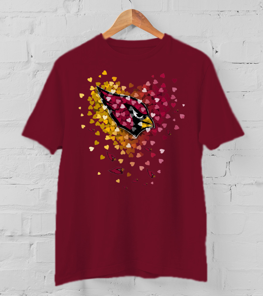 Arizona Cardinals Heart Symbol Burst T-Shirt