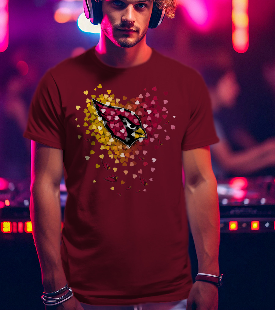 Arizona Cardinals Heart Symbol Burst T-Shirt