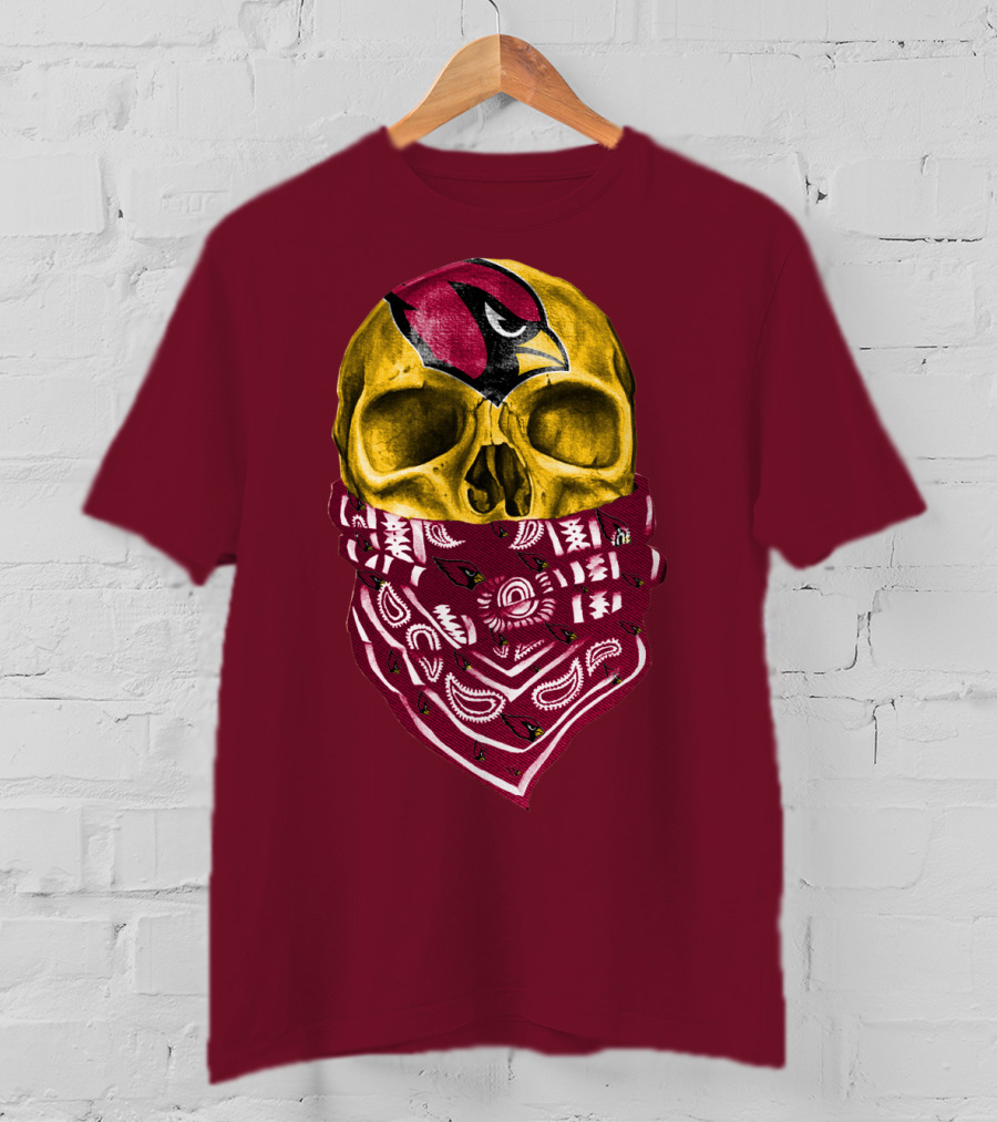 Arizona Cardinals Skull Bandana Red T-Shirt