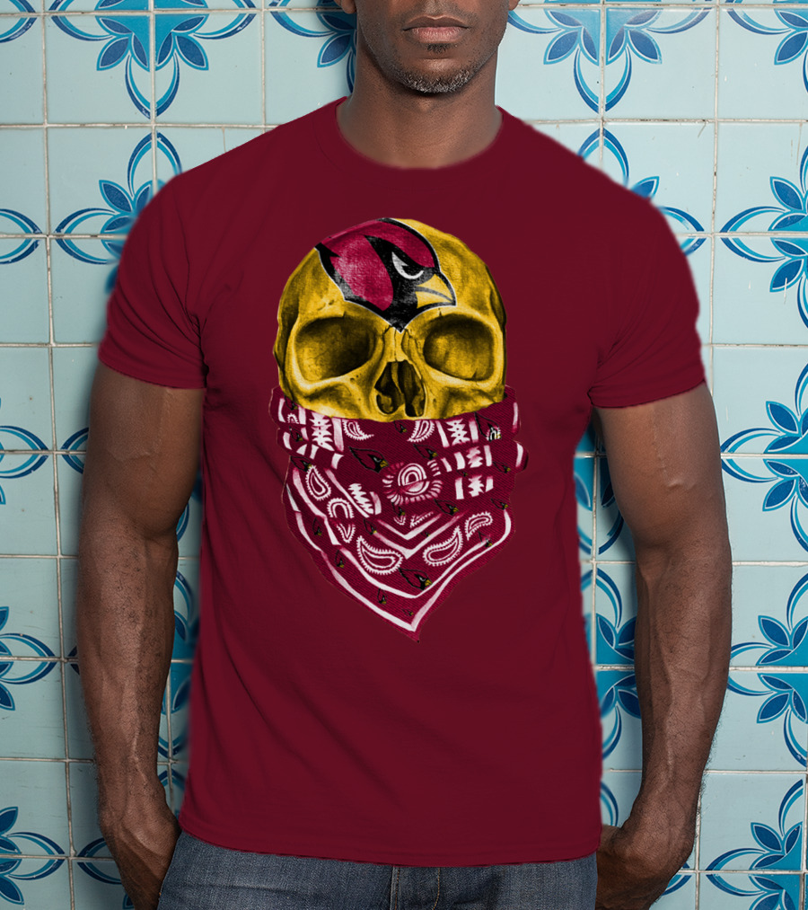 Arizona Cardinals Skull Bandana Red T-Shirt