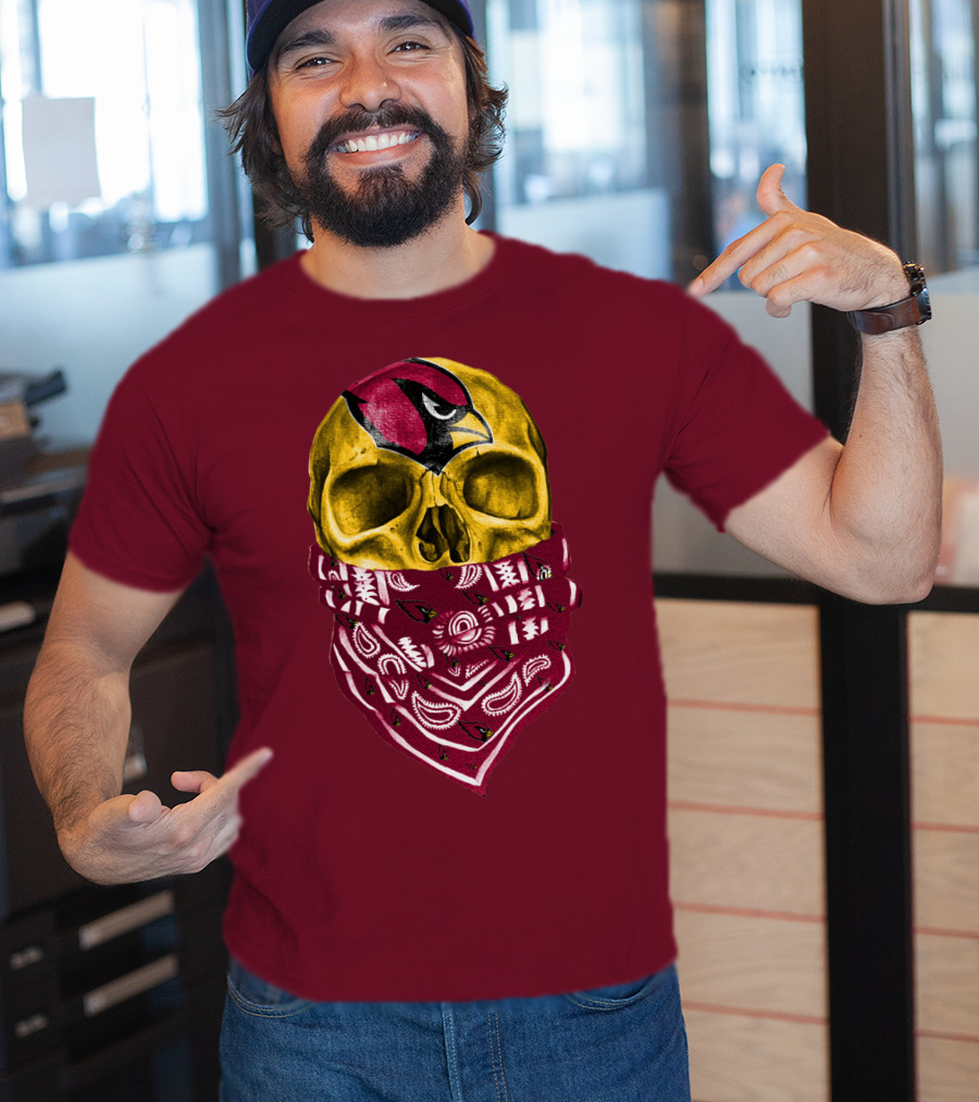 Arizona Cardinals Skull Bandana Red T-Shirt