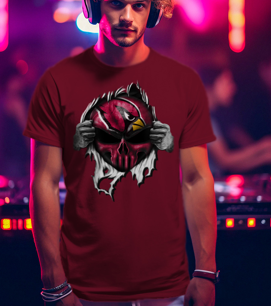 Arizona Cardinals Skull Logo T-Shirt