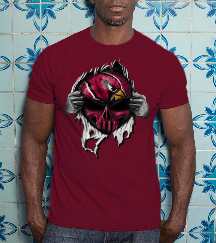 Arizona Cardinals Skull Logo T-Shirt