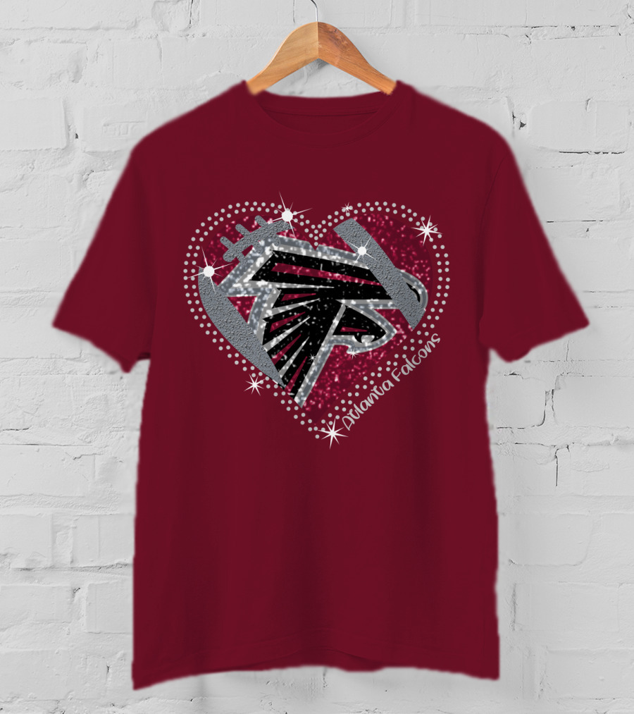 Atlanta Falcons Sparkling Heart T-Shirt