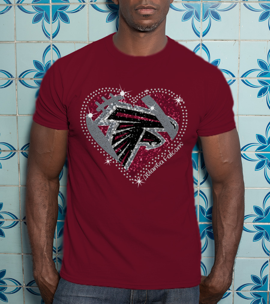 Atlanta Falcons Sparkling Heart T-Shirt