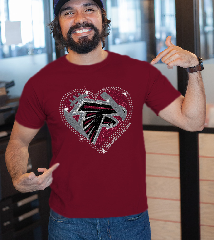 Atlanta Falcons Sparkling Heart T-Shirt