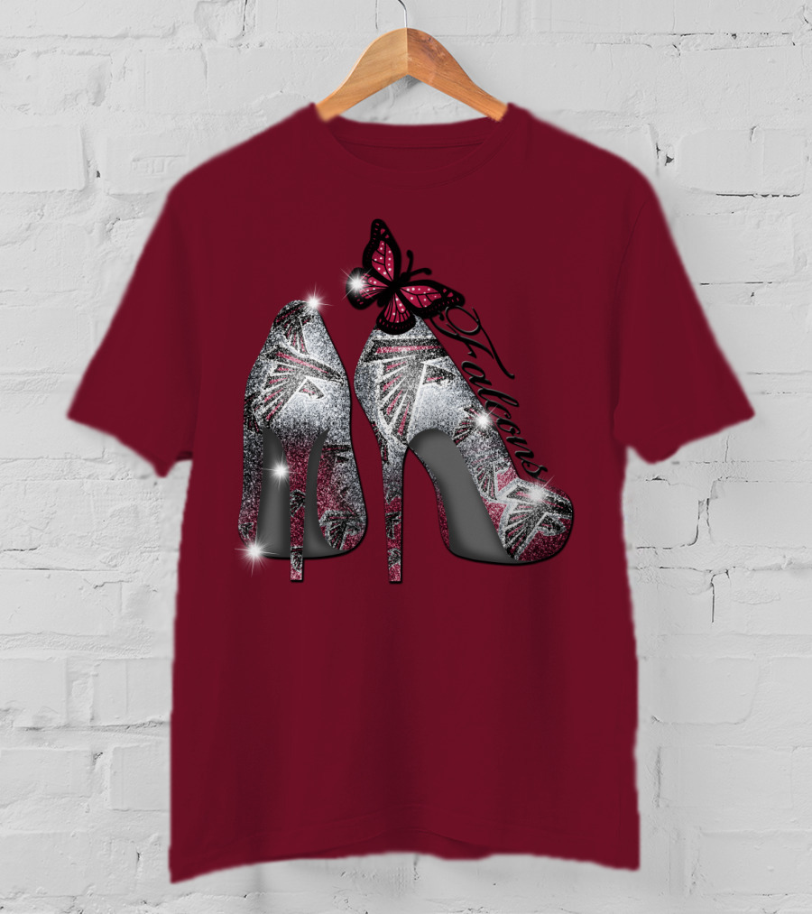 Atlanta Falcons High Heels With Butterfly T-Shirt