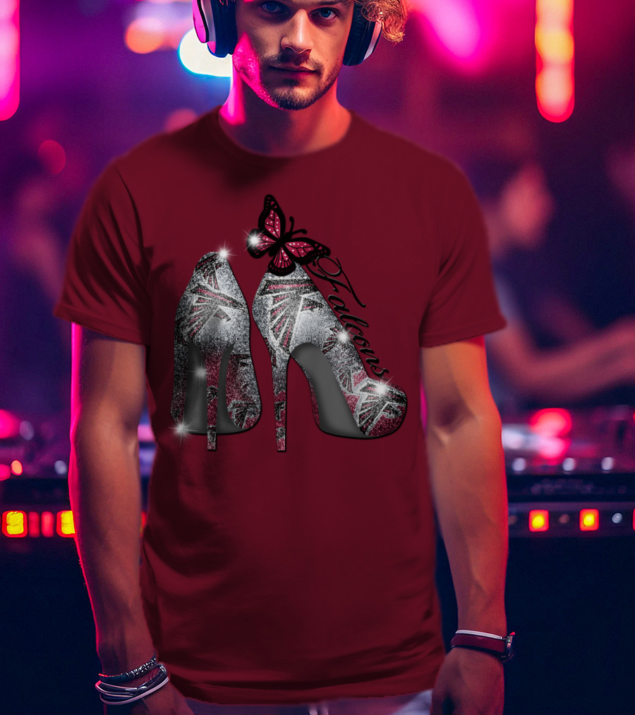 Atlanta Falcons High Heels With Butterfly T-Shirt