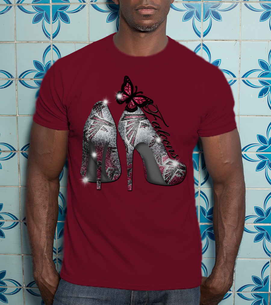 Atlanta Falcons High Heels With Butterfly T-Shirt