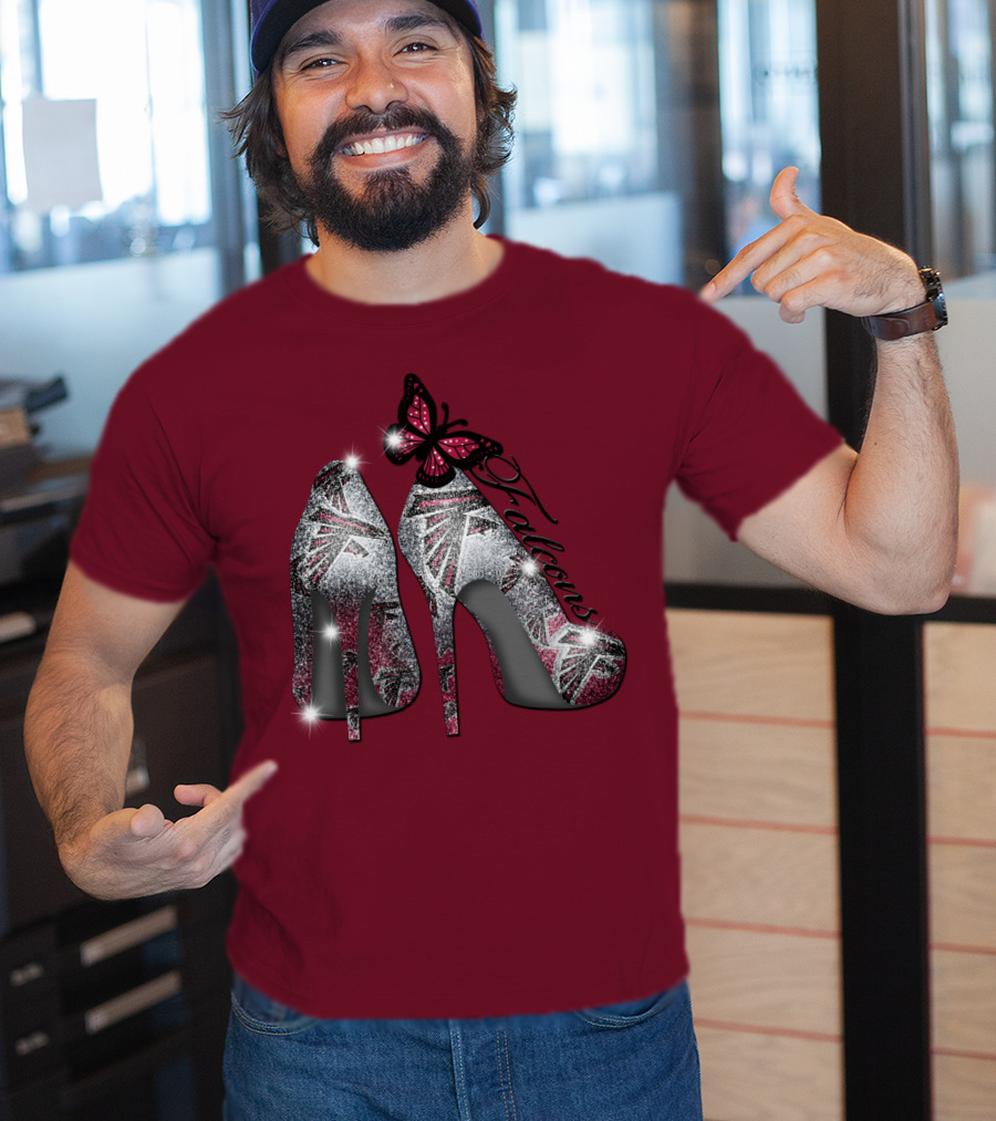 Atlanta Falcons High Heels With Butterfly T-Shirt