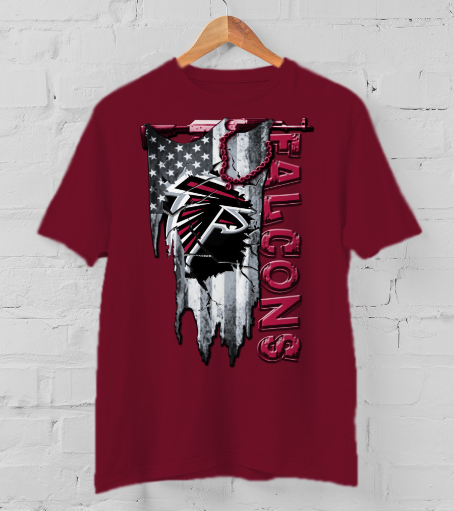 Atlanta Falcons American Flag Football Team T-Shirt