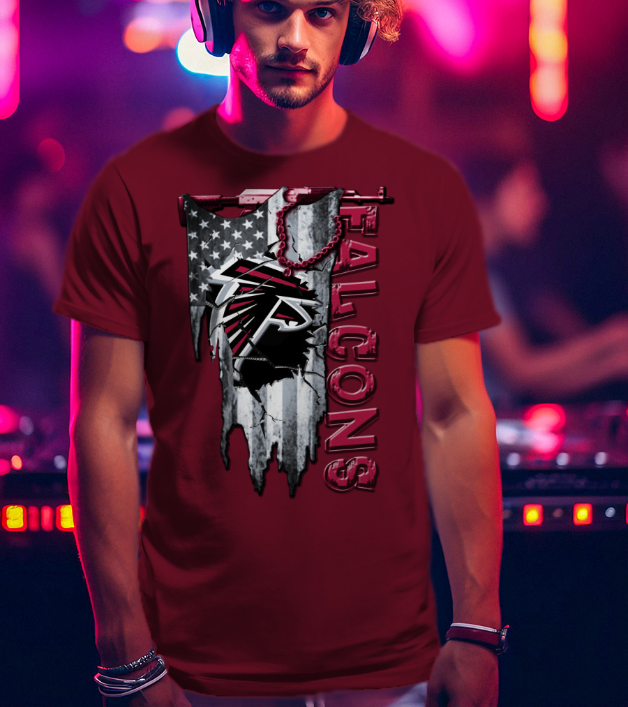 Atlanta Falcons American Flag Football Team T-Shirt
