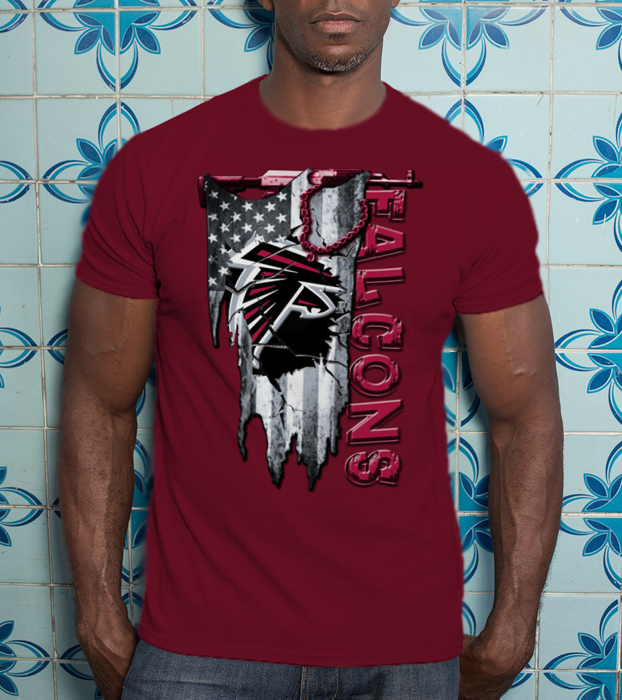 Atlanta Falcons American Flag Football Team T-Shirt