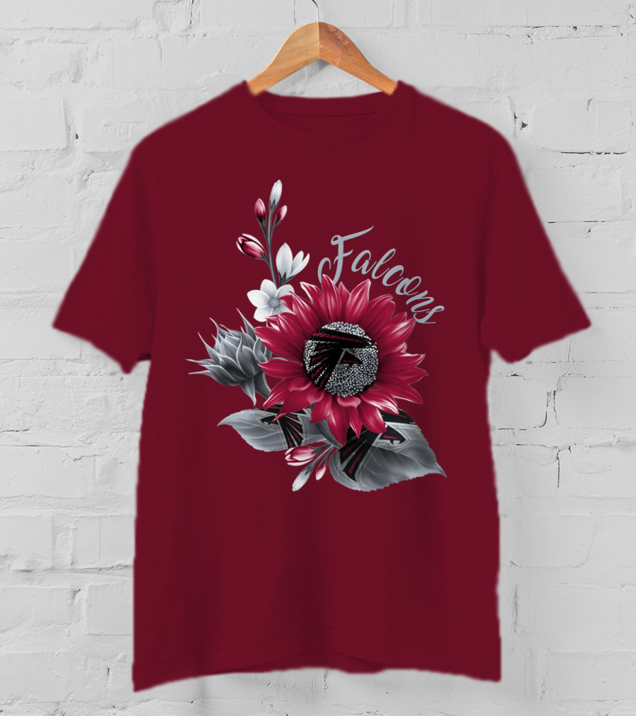 Falcons Floral Atlanta Falcons Logo Blossom T-Shirt