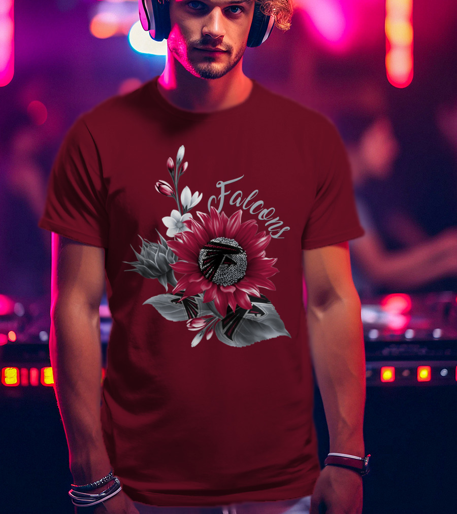 Falcons Floral Atlanta Falcons Logo Blossom T-Shirt