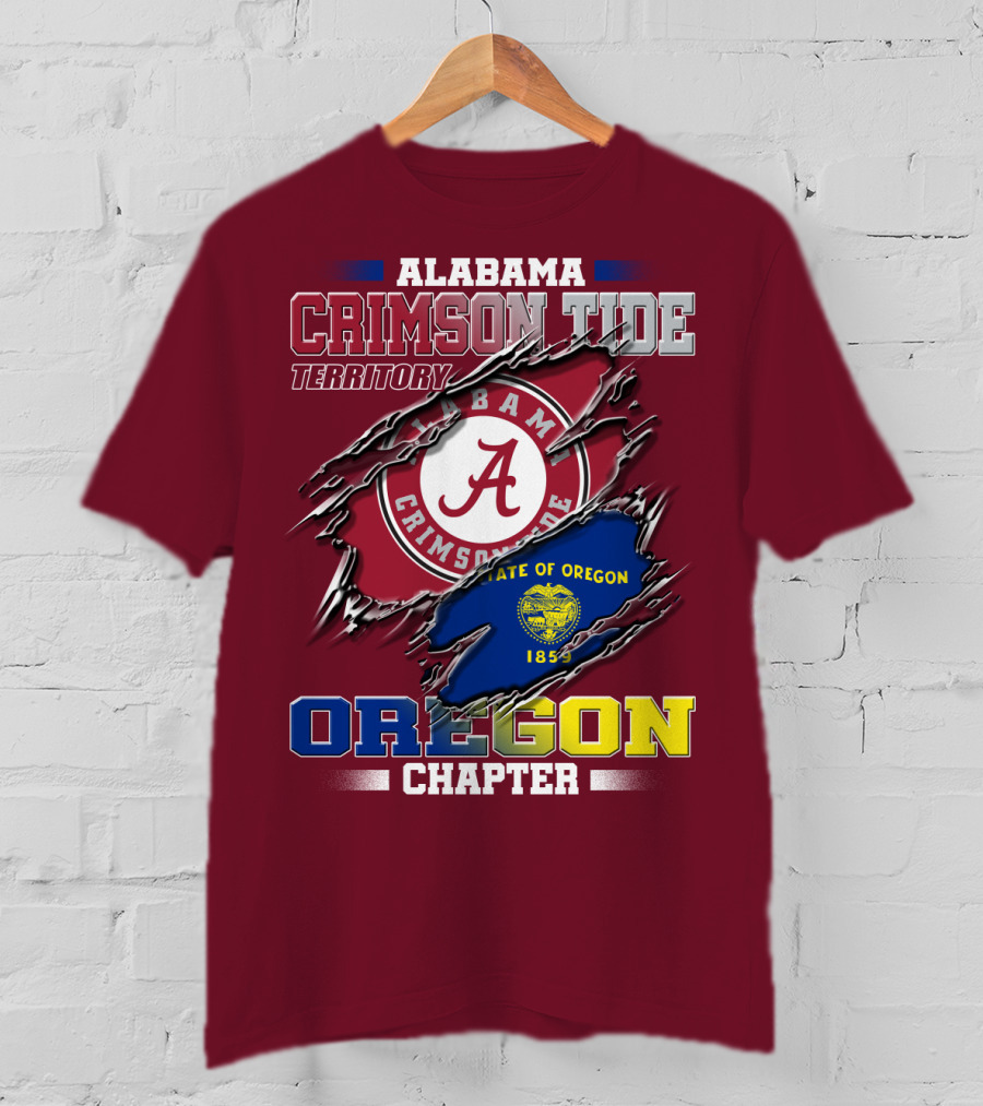 Alabama Crimson Tide Territory Oregon Chapter State Of Oregon 1859 T-Shirt