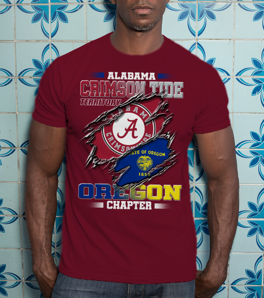 Alabama Crimson Tide Territory Oregon Chapter State Of Oregon 1859 T-Shirt