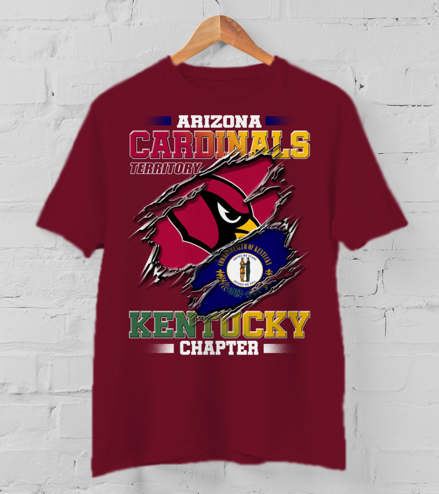 Arizona Cardinals Territory Kentucky Chapter Commonwealth Of Kentucky Flag T-Shirt