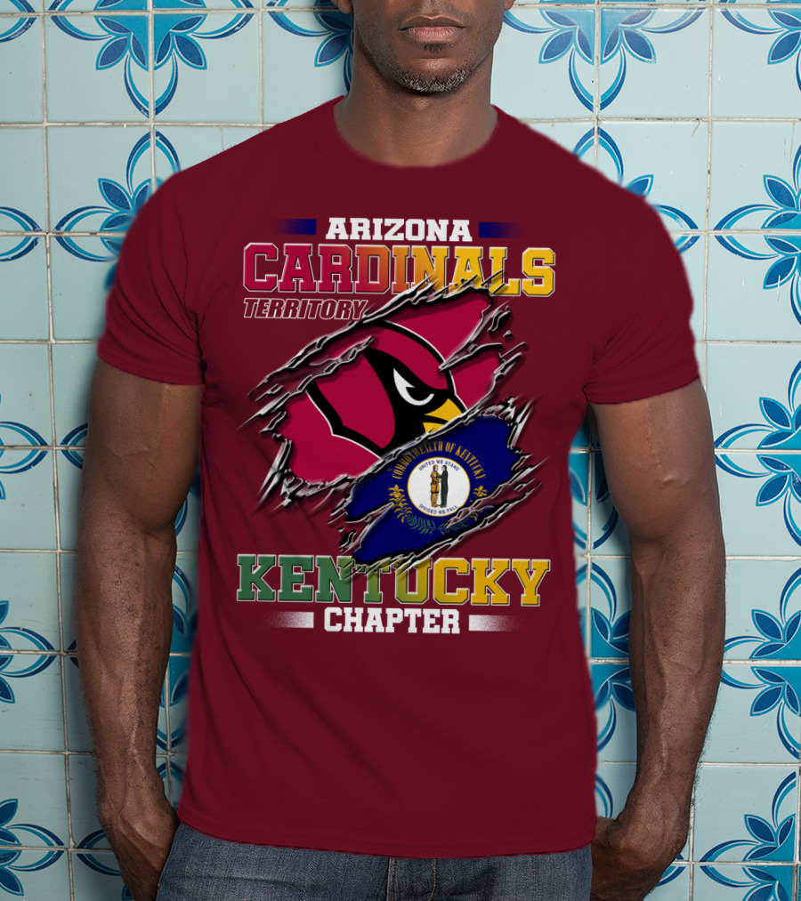 Arizona Cardinals Territory Kentucky Chapter Commonwealth Of Kentucky Flag T-Shirt