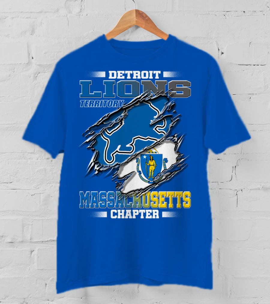 Detroit Lions Territory Massachusetts Chapter T-Shirt