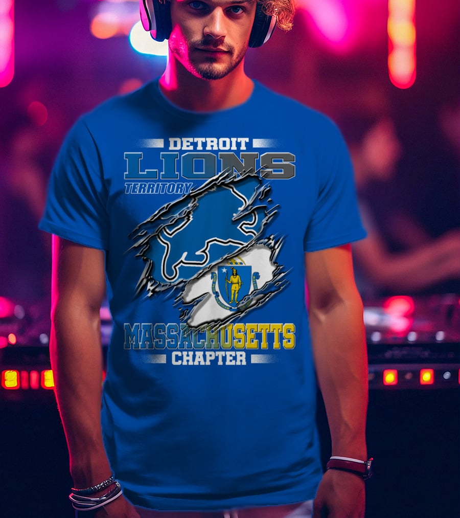 Detroit Lions Territory Massachusetts Chapter T-Shirt