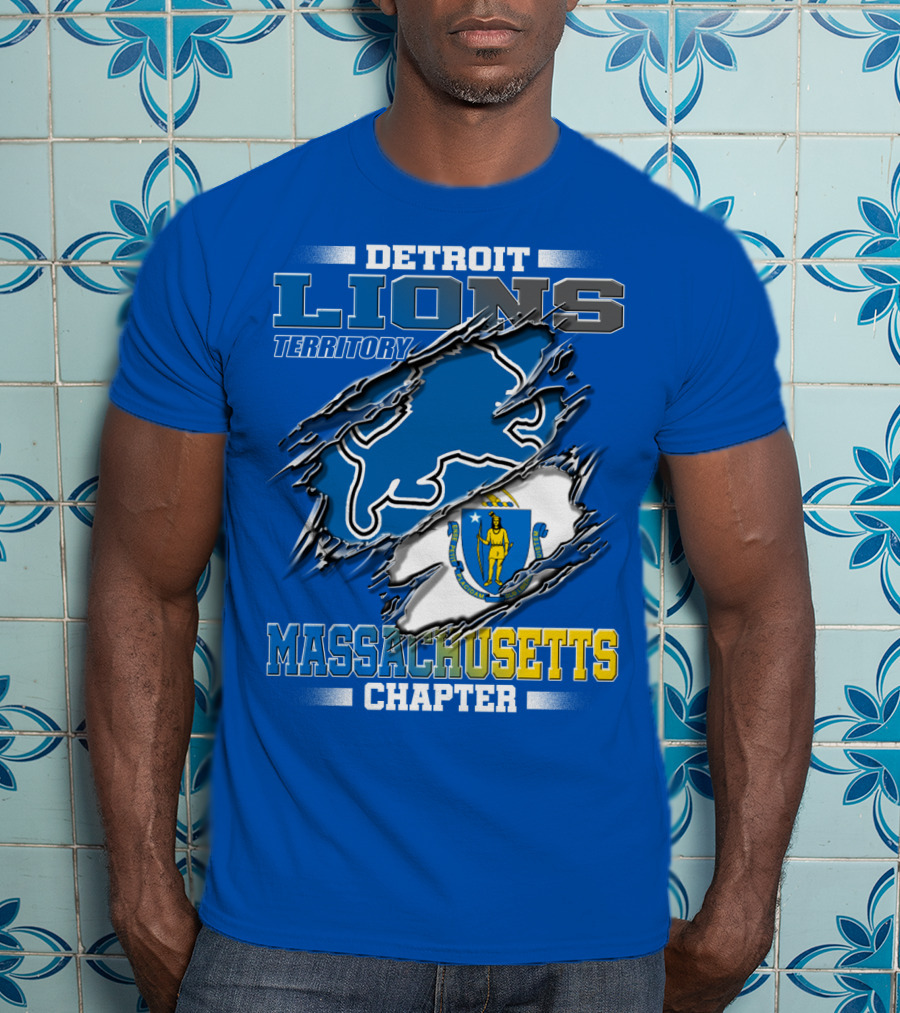 Detroit Lions Territory Massachusetts Chapter T-Shirt