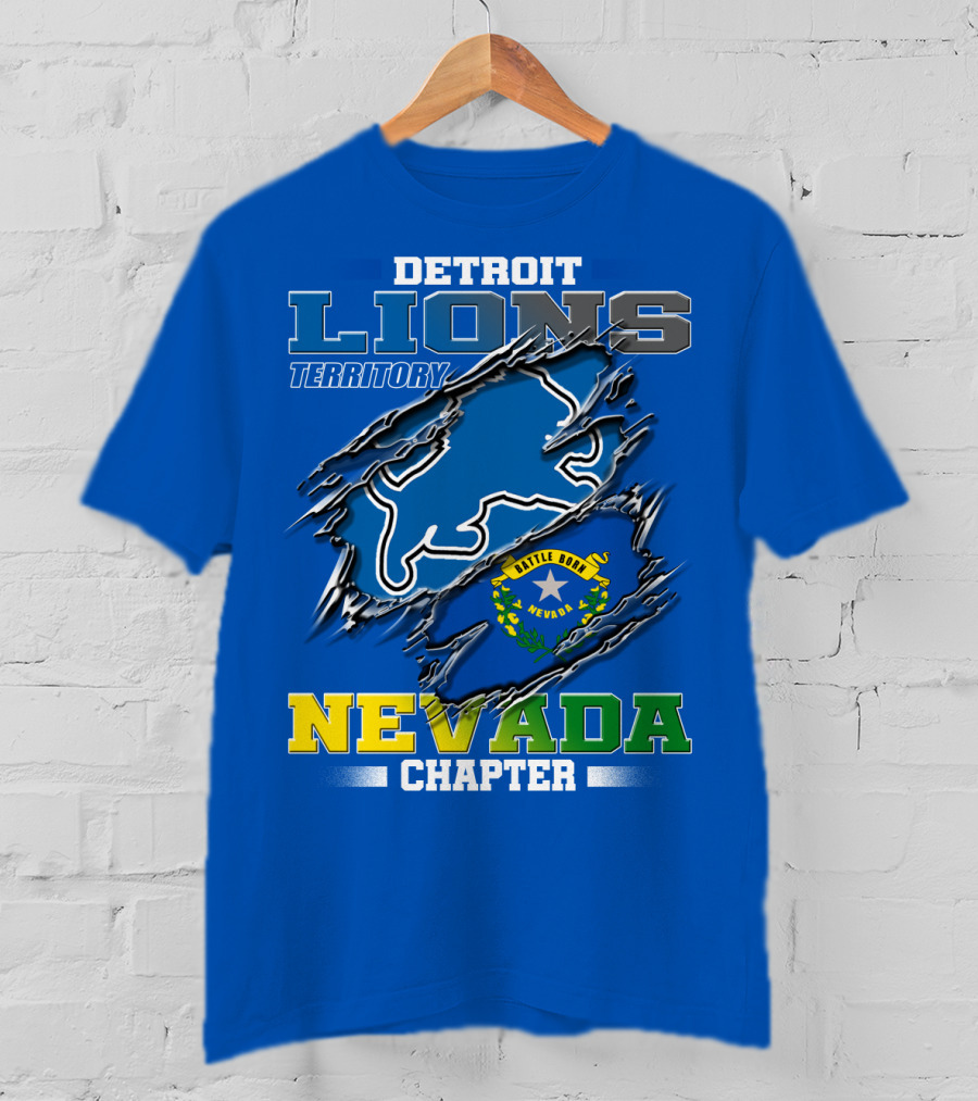 Detroit Lions Territory Nevada Chapter Battle Born T-Shirt