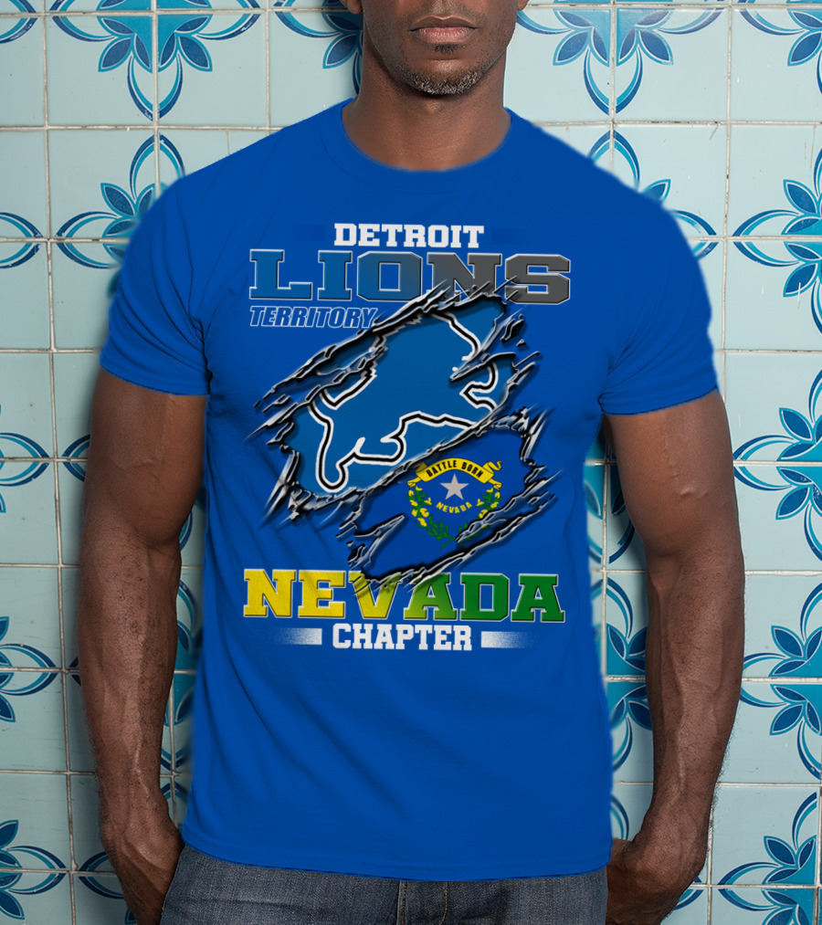 Detroit Lions Territory Nevada Chapter Battle Born T-Shirt