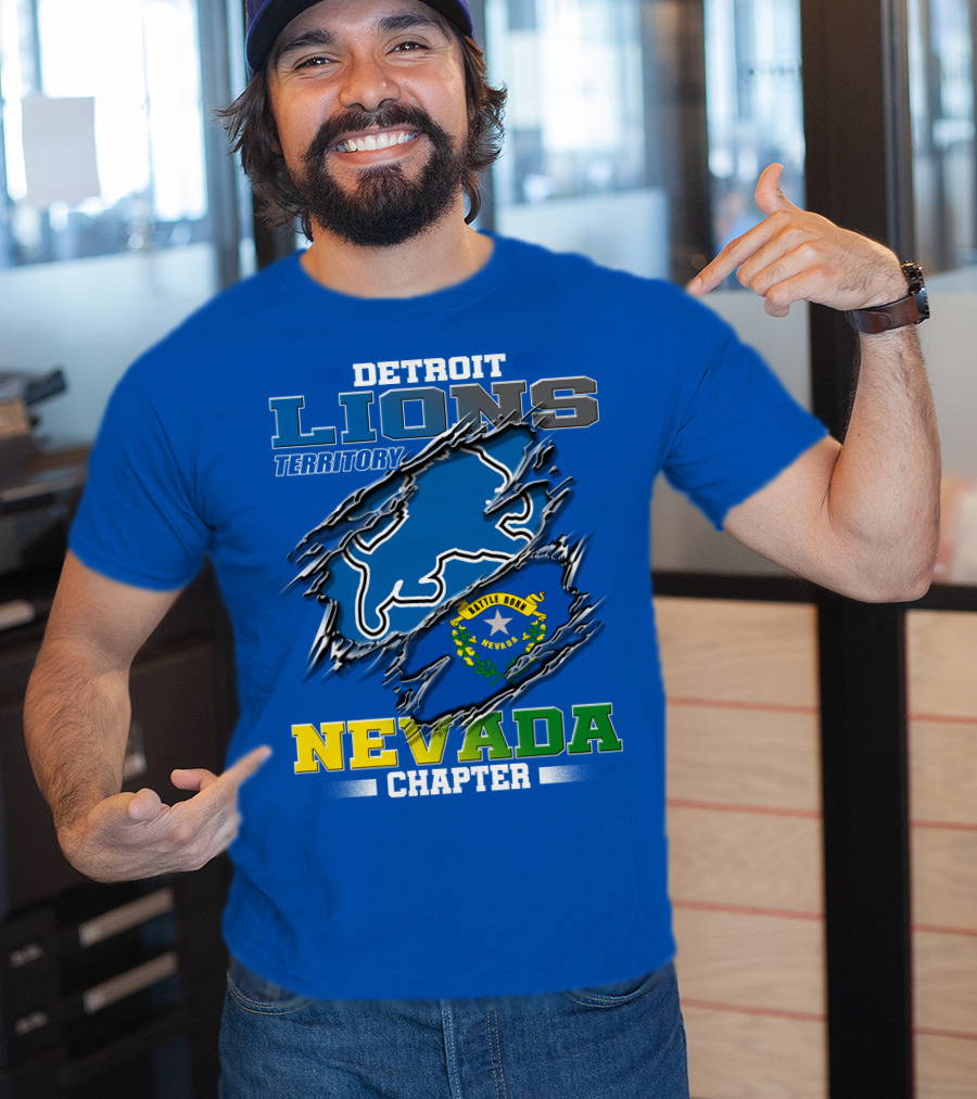 Detroit Lions Territory Nevada Chapter Battle Born T-Shirt