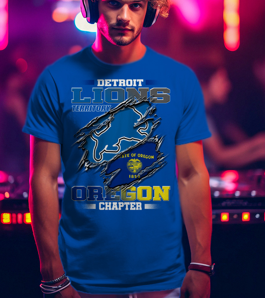 Detroit Lions Territory State Of Oregon 1859 Oregon Chapter T-Shirt