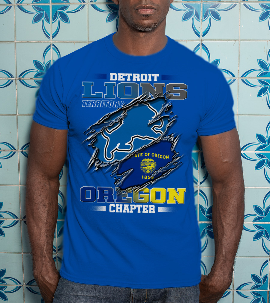 Detroit Lions Territory State Of Oregon 1859 Oregon Chapter T-Shirt