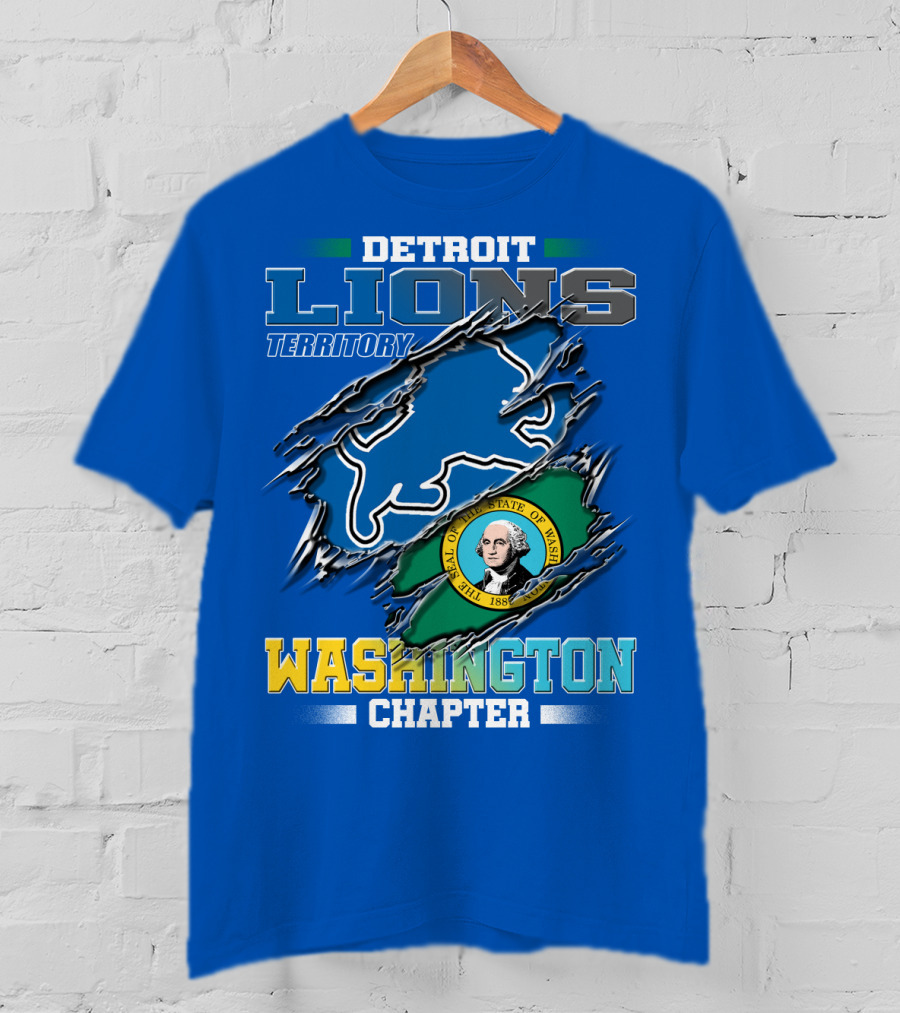 Detroit Lions Territory Washington Chapter Seal Of The State Of Washington T-Shirt